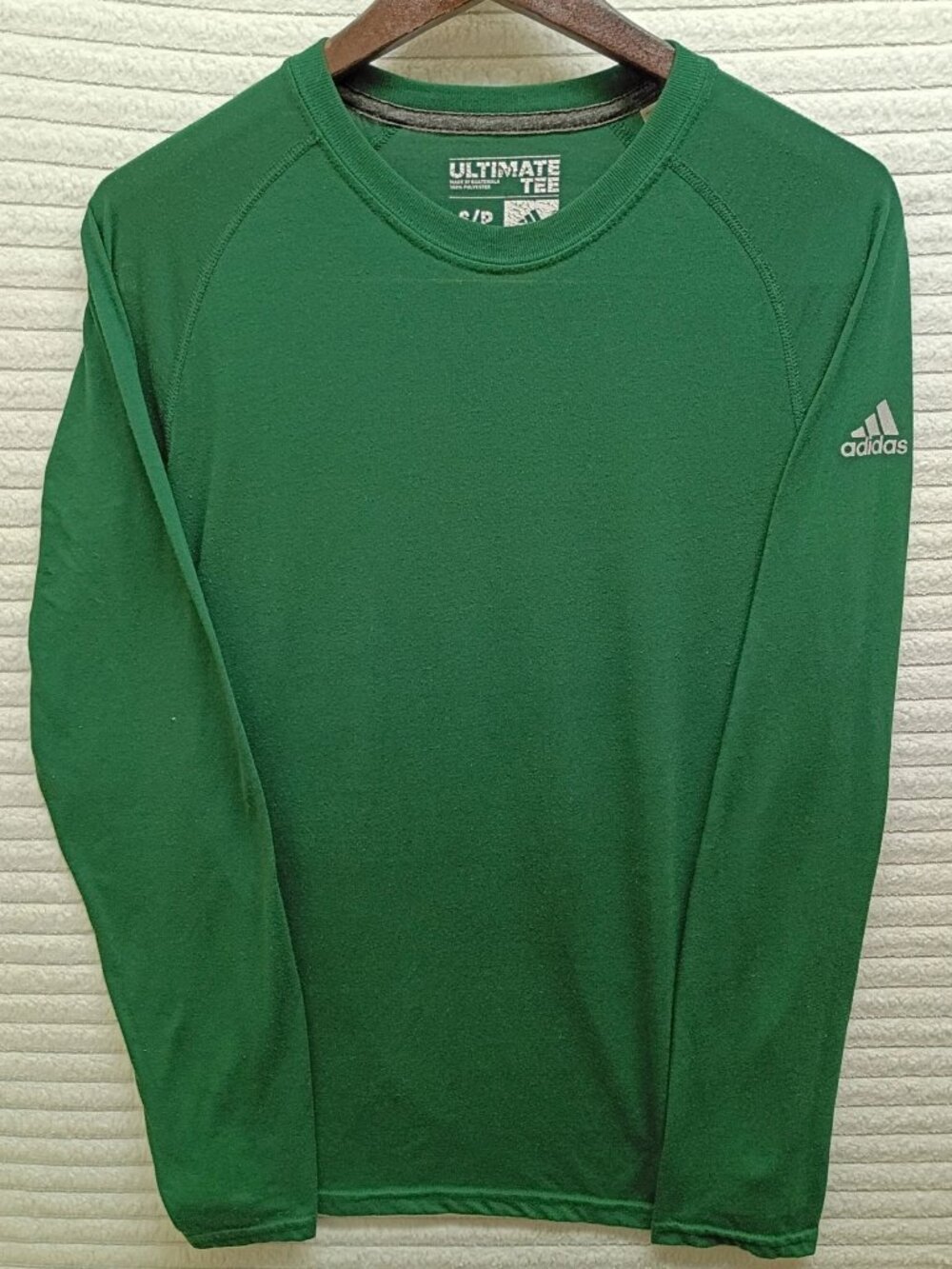 Adidas ClimaLite Long Sleeve Athletic Shirt Mens Small Green Performance Top